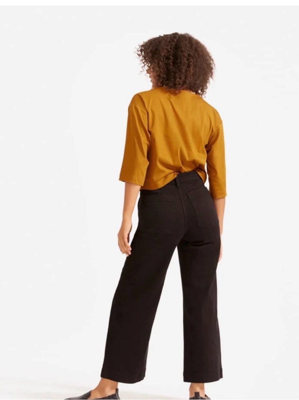 Everlane Wide-Leg Crop Pant in Ochre size 12 - Picture 2 of 5